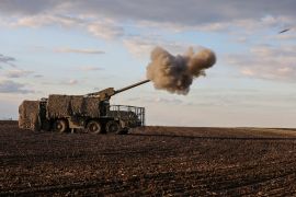 Artillerymen of the 15th Operative Purpose Brigade Kara-Dag, of the National Guard of Ukraine, fire a Zuzana 2 self-propelled howitzer towards Russian troops at a front line, amid Russia's attack on Ukraine, near Kupiansk, Kharkiv region, Ukraine May 10, 2025. Radio Free Europe/Radio Liberty/Serhii Nuzhnenko via REUTERS