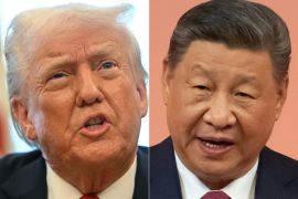 US President Donald Trump, left, and China's President Xi Jinping