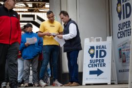 A worker checks documents.
