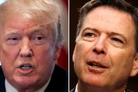Side-by-side pictures of Trump and Comey.